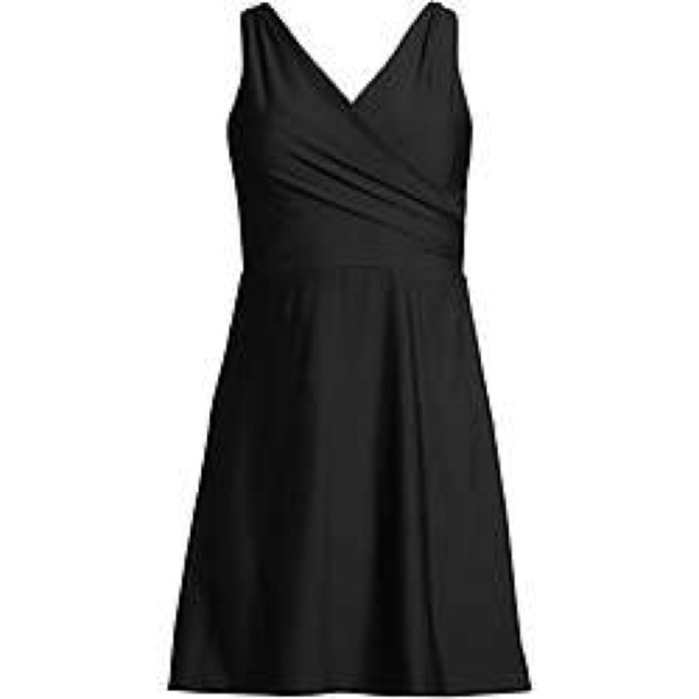 LANDS END - DDD 14 Swim Dress One Piece Swimsuit w/ Tummy Control